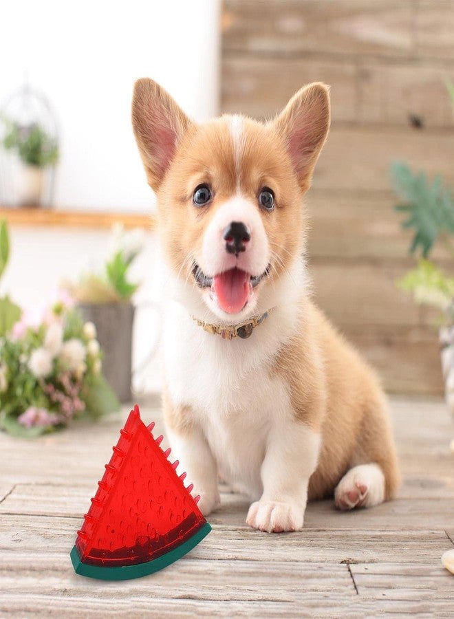 KittuPet Watermelon Shaped Fruit Chew Squeaky Dog Toy | Spikes Texture for Improving Teeth + Gums Health | Squeaker Inside | Durable Pet Toy | Play, Fetch, Chew - Image 2